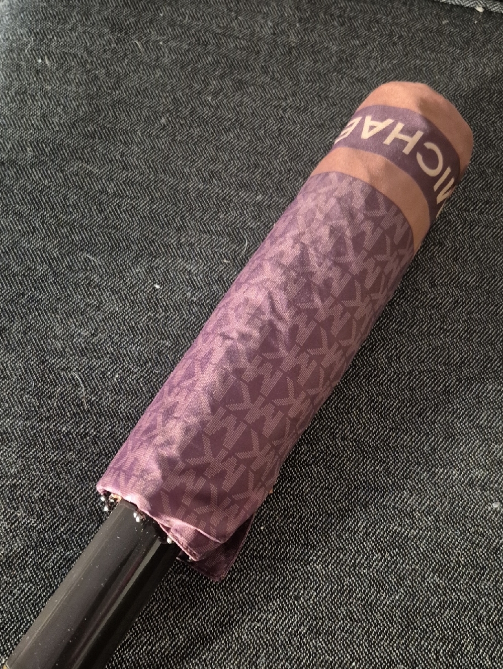 Michael Kors Brown Classic Monogram Compact Umbrella